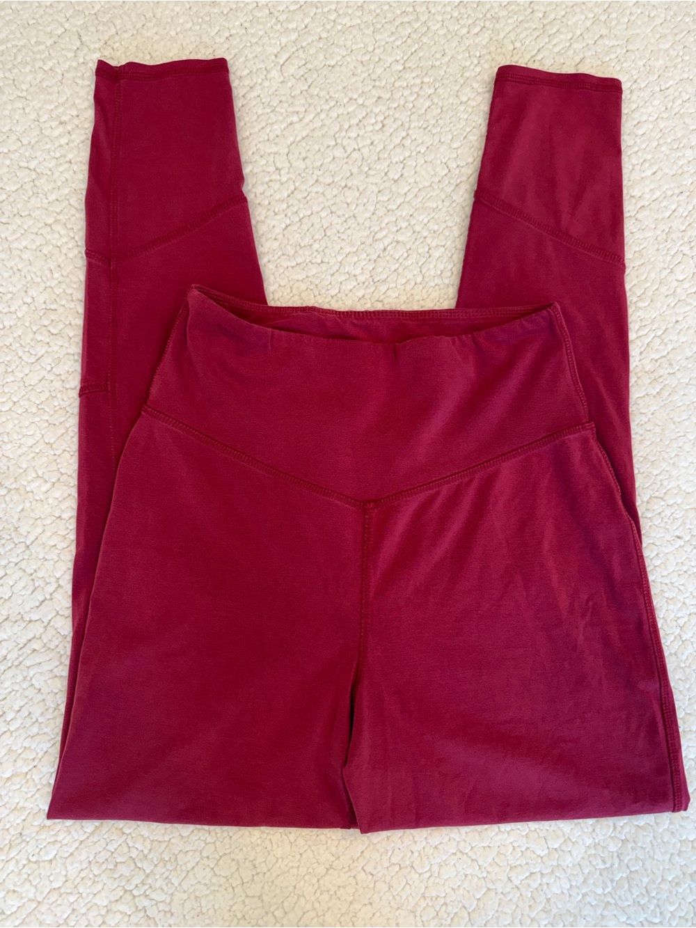 High-Rise Burgundy Women's Active Leggings M